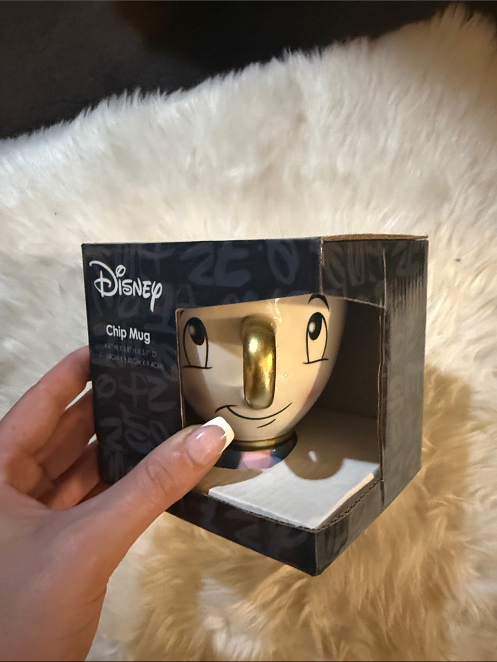 Disney Chip Character Mug with Gold Accent and Pink Base